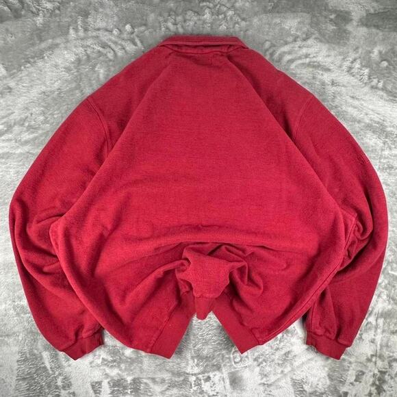 Vintage SDI Red Pullover Fleece Quarter-zip Sweater Size XXL - Picture 2 of 5